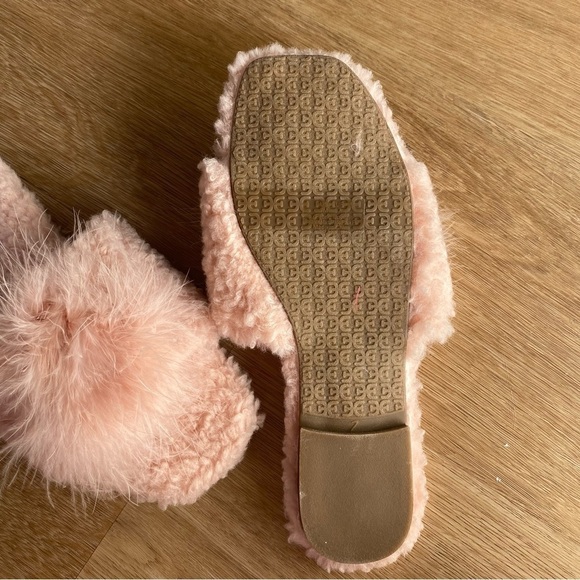 Sam Edelman Women's Francie Fuzzy Open Toe Slippers Blush - Picture 3 of 7